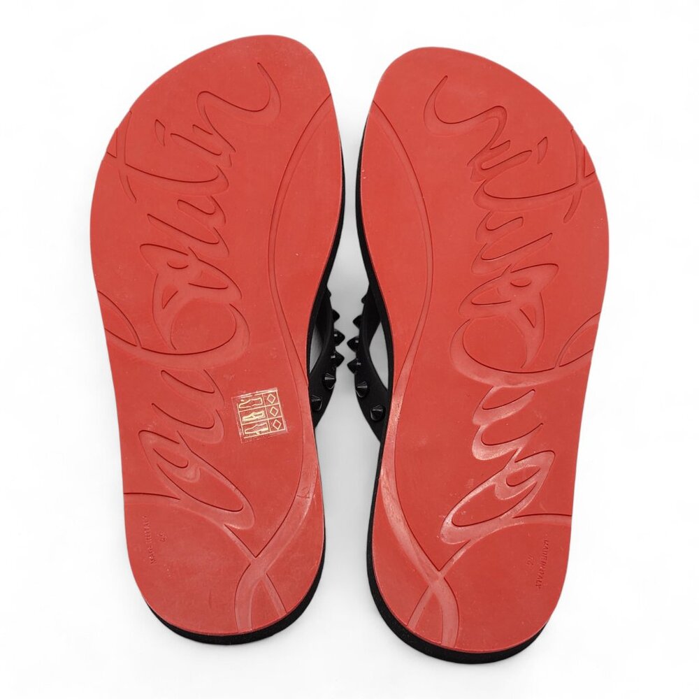 Christian Louboutin Loubi Flip Studded Flip Flops in Black - Picture 12 of 16